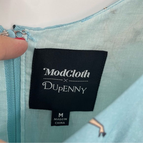 ModCloth X Dupenny optimistic effect dress synchronized Swimmers blue Sz M - Picture 3 of 10